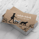 Hond Walker Pet Sitter Meisje & Honden Rustieke Kr Visitekaartje<br><div class="desc">Dog Walker Pet Sitter Meisje Walking Dogs Rustic Kraft Visitekaartjes.</div>