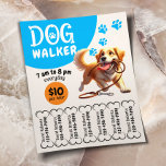 Hond Walker Pet Sitting Happy Dog Walking Service Flyer<br><div class="desc">Hond Walker Pet Zittend Gelukkige Hond Bijten Zijn Lash Flyers.</div>