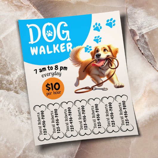Hond Walker Pet Sitting Happy Dog Walking Service Flyer