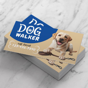 Hond Walker Pet Sitting Happy Labrador Retriever Visitekaartje