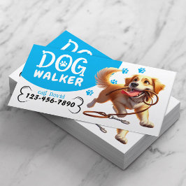 Hond Walker Pet Zittend Gelukkige Hond Bijten Zijn Visitekaartje