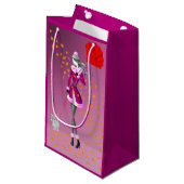 Hond Walker Rode paraplu in de herfst Klein Cadeauzakje (Voorkant Gekanteld)