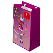 Hond Walker Rode paraplu in de herfst Klein Cadeauzakje (Achterkant Gekanteld)