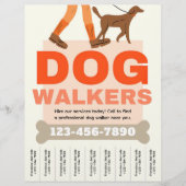 Hond Walker Service Flyer met Tear Off Strips (Voorkant)