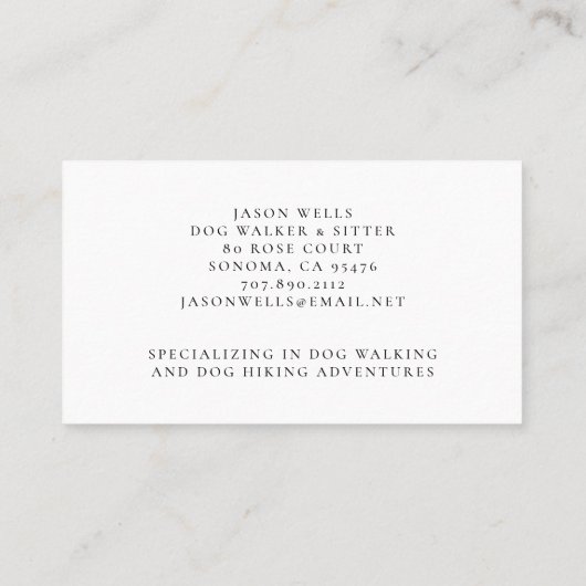 Hond Walker Sitter Jumping Hond Frisbee Visitekaartje (Achterkant)