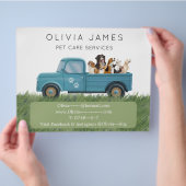 Hond walker van huisdier zorg service promotionele flyer (Hand)