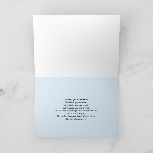 Hond Walker Vrolijk Kerstfeest CKCS Honden Kaart (Binnen)