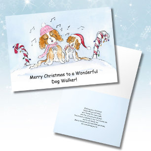 Hond Walker Vrolijk Kerstfeest CKCS Honden Kaart