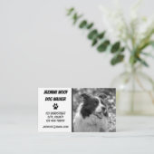 Hond Walker Zwart Wit Foto Pet Sitter Visitekaartje (Staand voorkant)