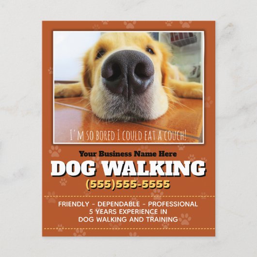Hond Walking 4x5 Flyer Leuke Hond Walker Promo (Voorkant)