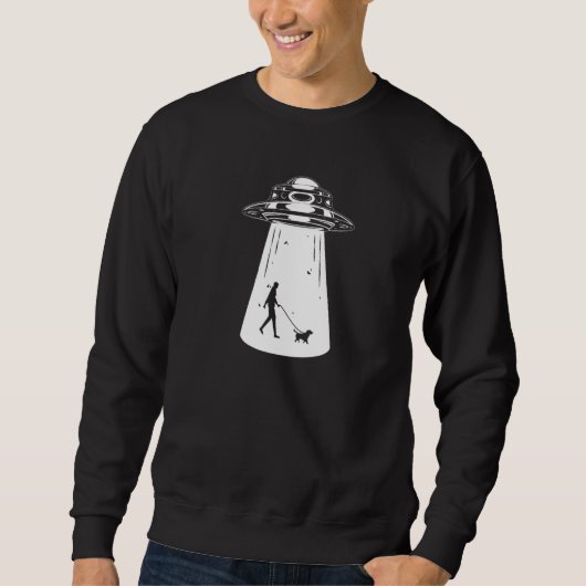 Hond Walking Alien UFO-ruimte Trui (Voorkant)