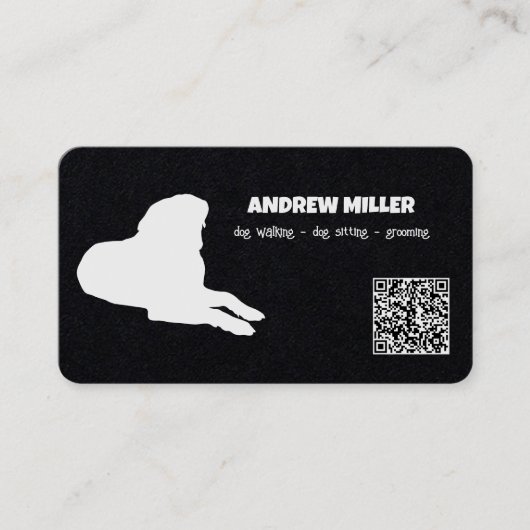 Hond Walking Dog Sitter QR Visitekaartje (Voorkant)