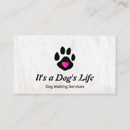 Hond Walking Paw met Hart Visitekaartje