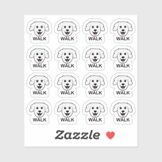 Hond wandelende herinnering leiband oefening bujo sticker (Vel)