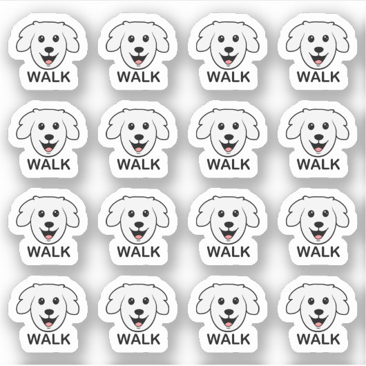 Hond wandelende herinnering leiband oefening bujo sticker (Voorkant)