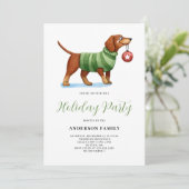 Hond Waterverf Kerstfeest Kaart (Staand voorkant)