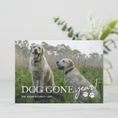 Hond Weg Jaar Familie Foto Kerstmis Feestdagenkaart (Staand voorkant)