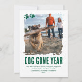 Hond Weg Jaar Groen Foto Kerstmis Feestdagenkaart (Voorkant)