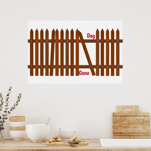 Hond Weg Poster (Keuken)