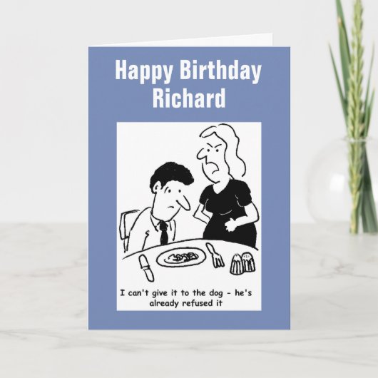 Hond weigerde al het koken van zijn vrouw. kaart (Voorkant)