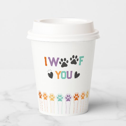 Hond Welkom feest schattige Paws Papieren Bekers (Achterkant)