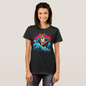 Hond Welsh Corgi Surfen T-shirt (Voorkant volledig)