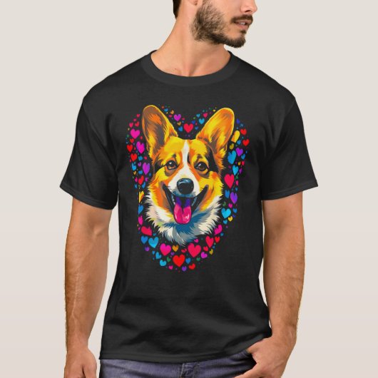 Hond Welsh Leuk Corgi Hart Liefde T-shirt (Voorkant)