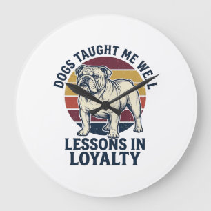 Hond Wijsheid Shirt Vintage Bulldog Les Grafisch_1 Grote Klok