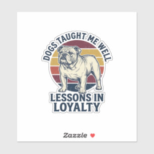 Hond Wijsheid Shirt Vintage Bulldog Les Grafisch_1 Sticker