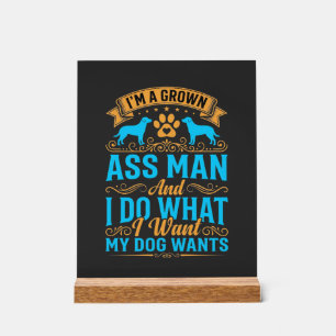Hond Wil Grappige Volwassen Man Acryl Bord