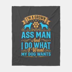Hond Wil Grappige Volwassen Man Fleece Deken