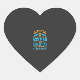 Hond Wil Grappige Volwassen Man Hart Sticker