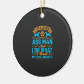 Hond Wil Grappige Volwassen Man Keramisch Ornament (Links)