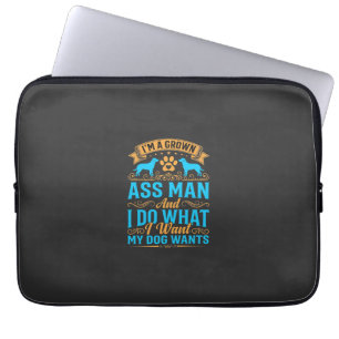Hond Wil Grappige Volwassen Man Laptop Sleeve