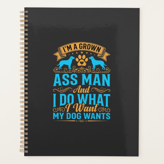 Hond Wil Grappige Volwassen Man Planner (Voorkant)