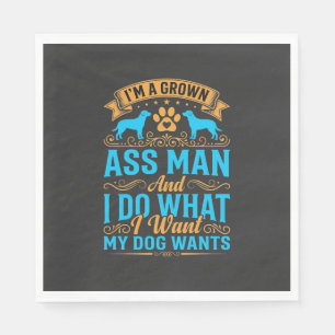 Hond Wil Grappige Volwassen Man Servet