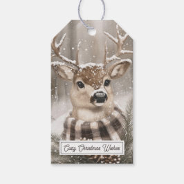 Hond Winter Sneeuw Kerstmis Cadeaulabel