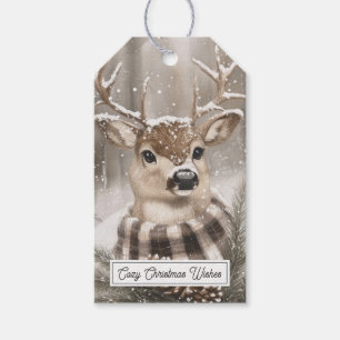 Hond Winter Sneeuw Kerstmis Cadeaulabel