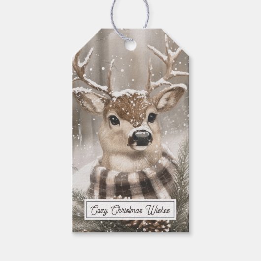 Hond Winter Sneeuw Kerstmis Cadeaulabel (Voorkant)