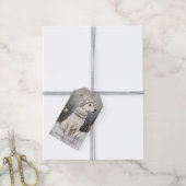 Hond Winter Sneeuw Kerstmis Cadeaulabel (Met Touw)