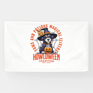 Hond Witch - Paws en Potions Magische Elixers. geh Spandoek