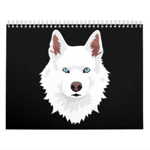 Hond   Witte siberiaanse Husky Canine White Snow D Kalender