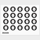 Hond | Witte siberiaanse Husky Canine White Snow D Ronde Sticker (Vel)