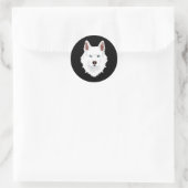 Hond | Witte siberiaanse Husky Canine White Snow D Ronde Sticker (Tas)