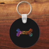 Hond Word Cloud (bot kleurrijk) Sleutelhanger (Voorkant)