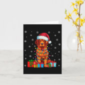 Hond Xmas Lights Santa Hat Chesapeake Bay Retrieve Kaart (Gele Bloem)