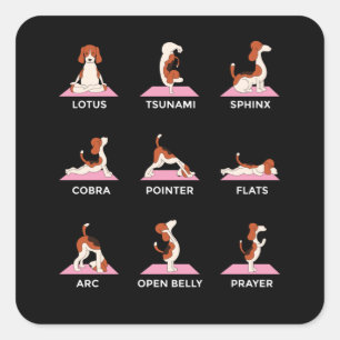Hond Yoga Poses Grappig Gift Vierkante Sticker