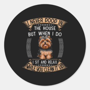 Hond Yorkie O Spullen Huisdier Vader Prijs Yorkieo Ronde Sticker