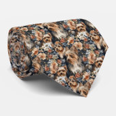 Hond Yorkie Yorkshire Terrier Aangepaste Halseband Stropdas (Opgerold)