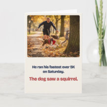 Hond Zag Eekhoorn Grappige 5K Felicitatiekaart